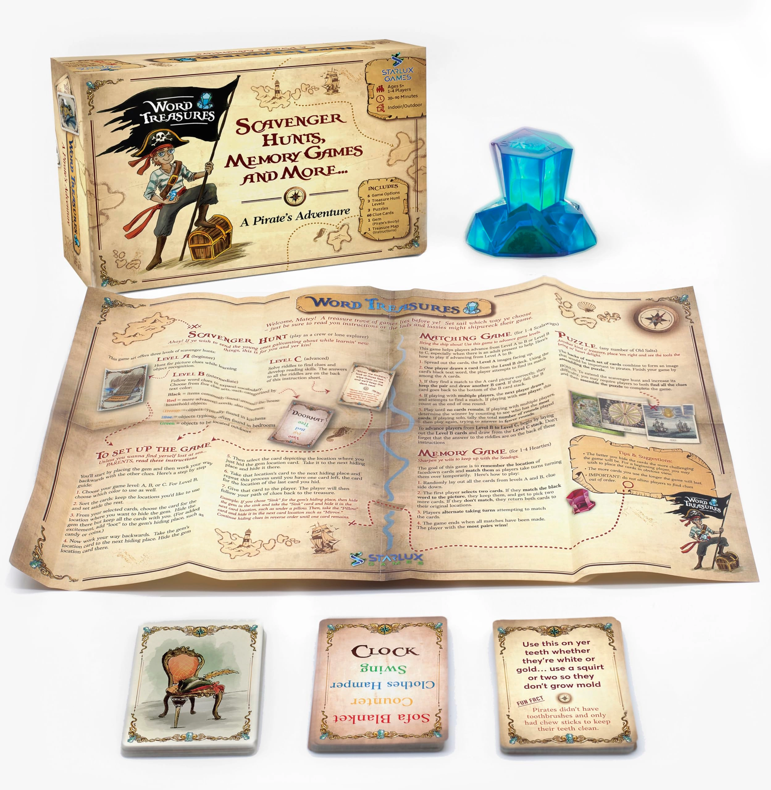 Starlux Games Word Treasures - 4-8+ 62 pieces