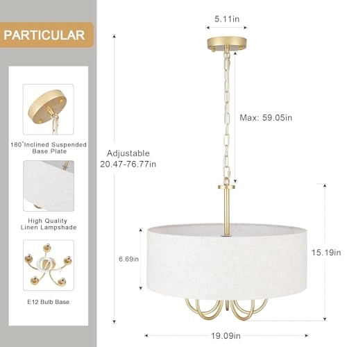 5-Light Drum Pendant Light - 26.37 to 85.43