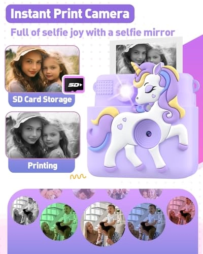instant print camera for kids - 1080P 8MP
