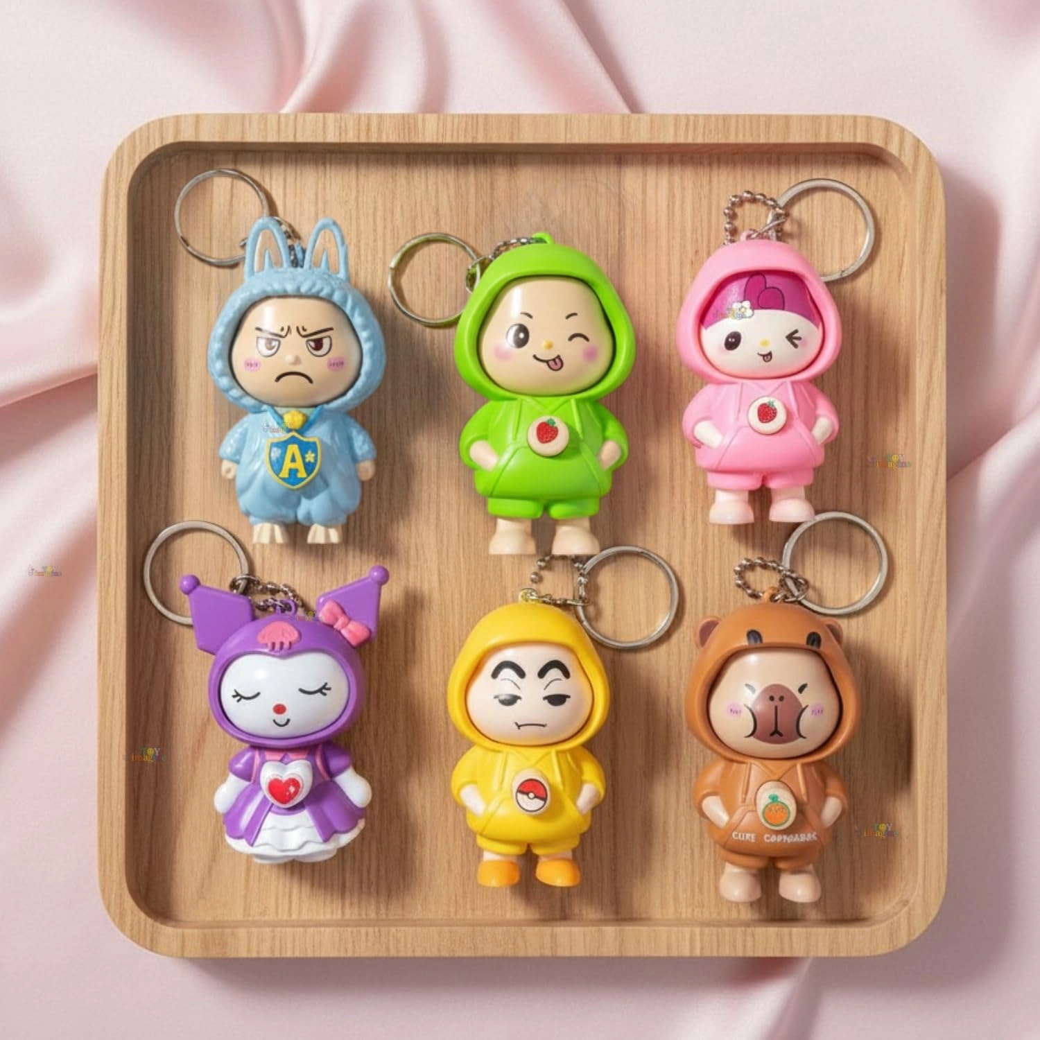 Toy Imagine, Toy Imagine Face Changing Cartoon Keychain - 36.0 Pikachu pack of 6