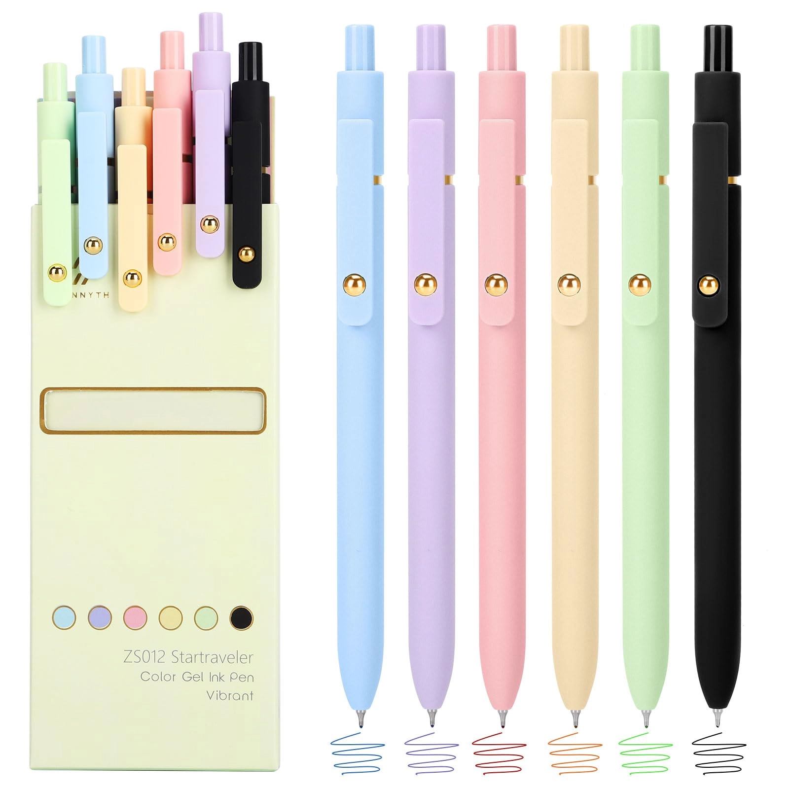 Gel Pens - 6 Pcs 0.5mm