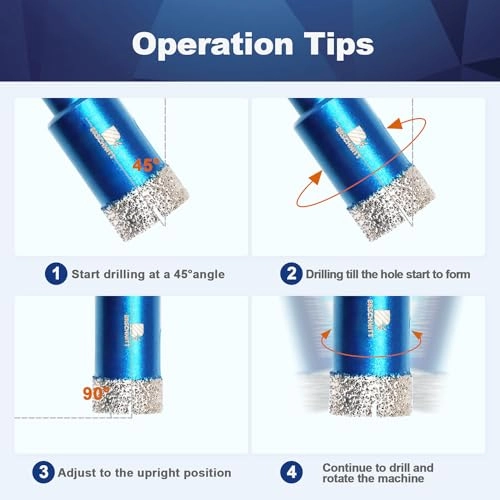 Dry Diamond Core Drill Bit - 100mm Porcelain Tile Ceramic Stone Granite Marble