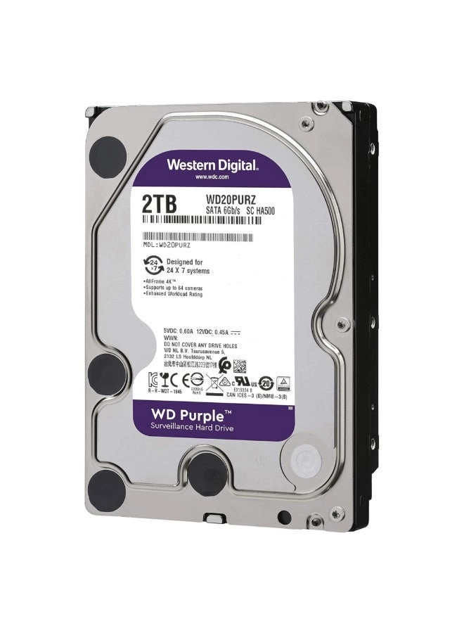 WD Purple 3.5" 5400rpm 64MB SATA 6Gb/s (WD20PURZ) - 2TB