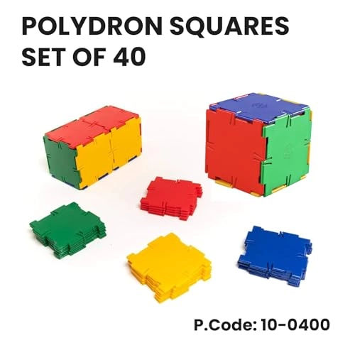 Polydron Squares Set - 4 - 6 years 40 pieces