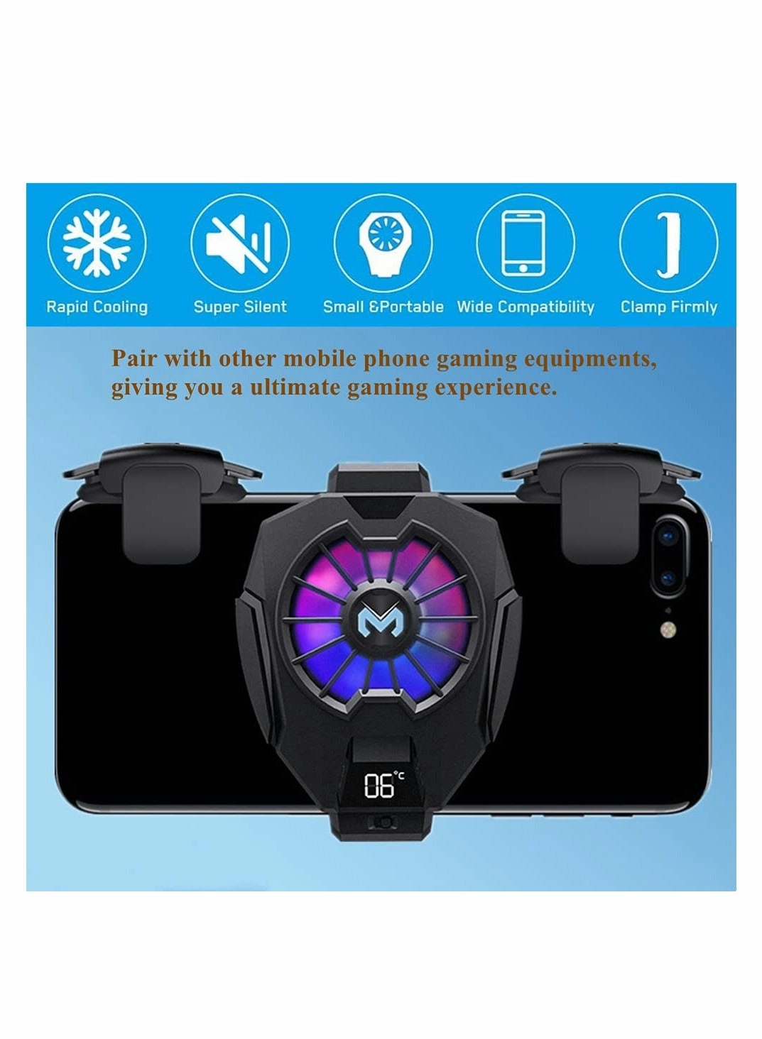 Mobile Phone Cooling Fan - 9-Blade Quiet Fan 65-85mm