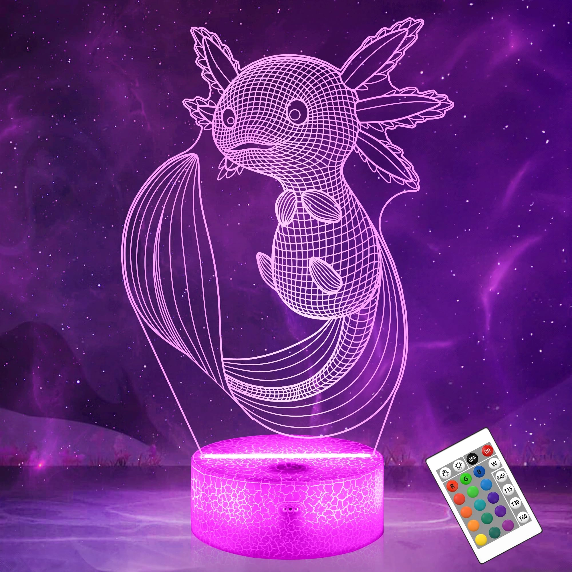 Axolotl Night Light - Battery Powered Multicolor