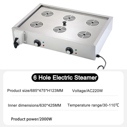 Electric Steamer - 6 Holes 30-110℃ 2000W
