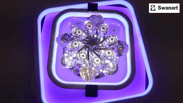 Luster Crystal Chandelier - warm white cool blue romantic pink