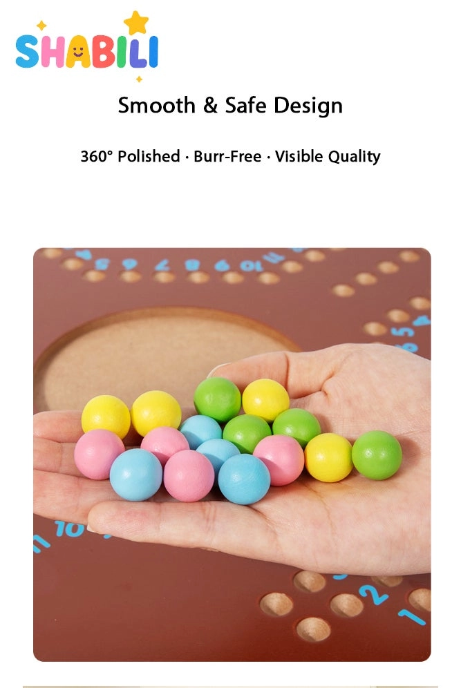 2-in-1 Board Game Set - Ludo Cribbage-style Marble Scoring