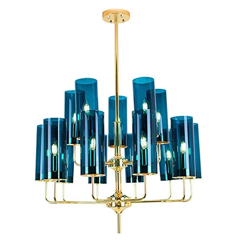 E14 Nordic Post-modern Creative Glass Chandelier - 8 head Soot cover