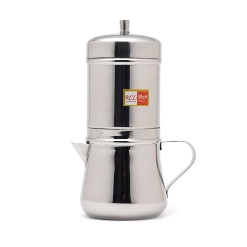 Stainless Steel Filter Coffee Maker - South Indian Style With Serving Pot