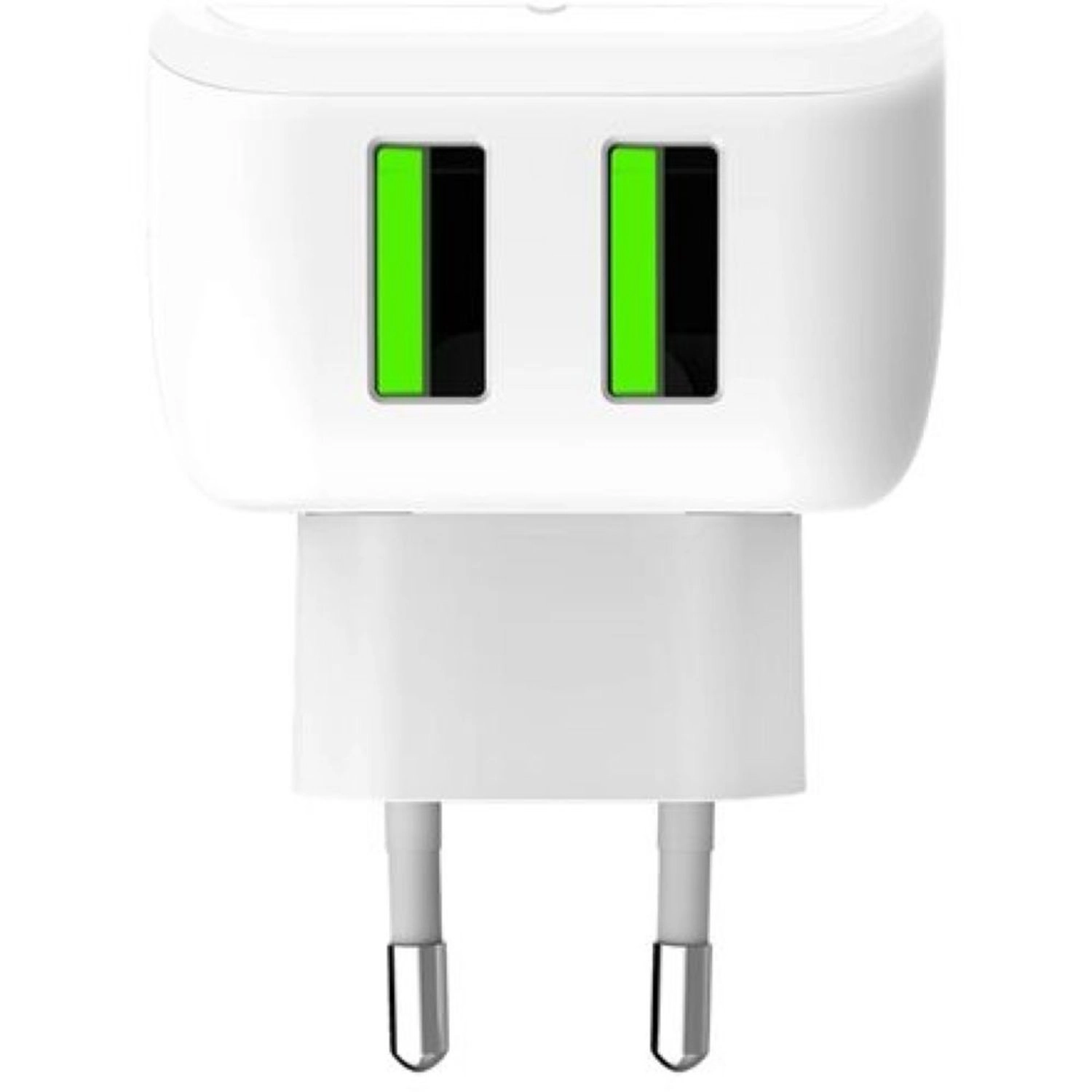 Dual Port Wall Charger - 100-240 Volts White