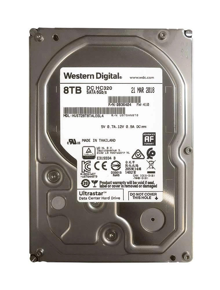 Ultrastar DC HC320 3.5" 7200rpm 256MB SATA 6Gb/s (HUS728T8TALE6L4) - 8TB