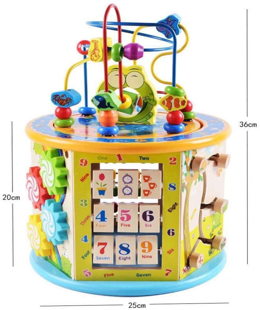 8-in-1 Multifunction Wooden Activity Cube - 2+