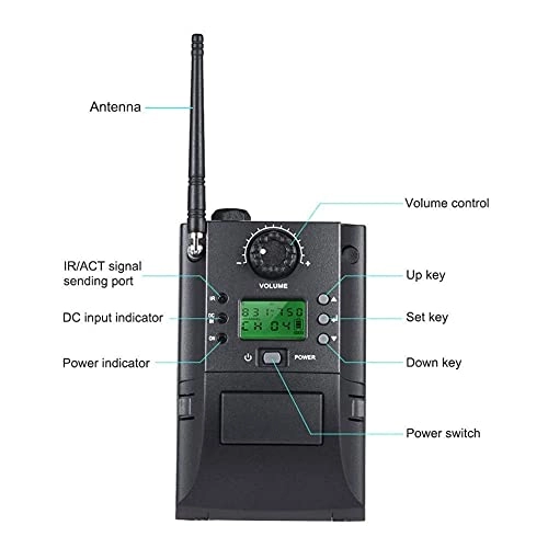 Portable UHF Instrument Wireless Microphone System