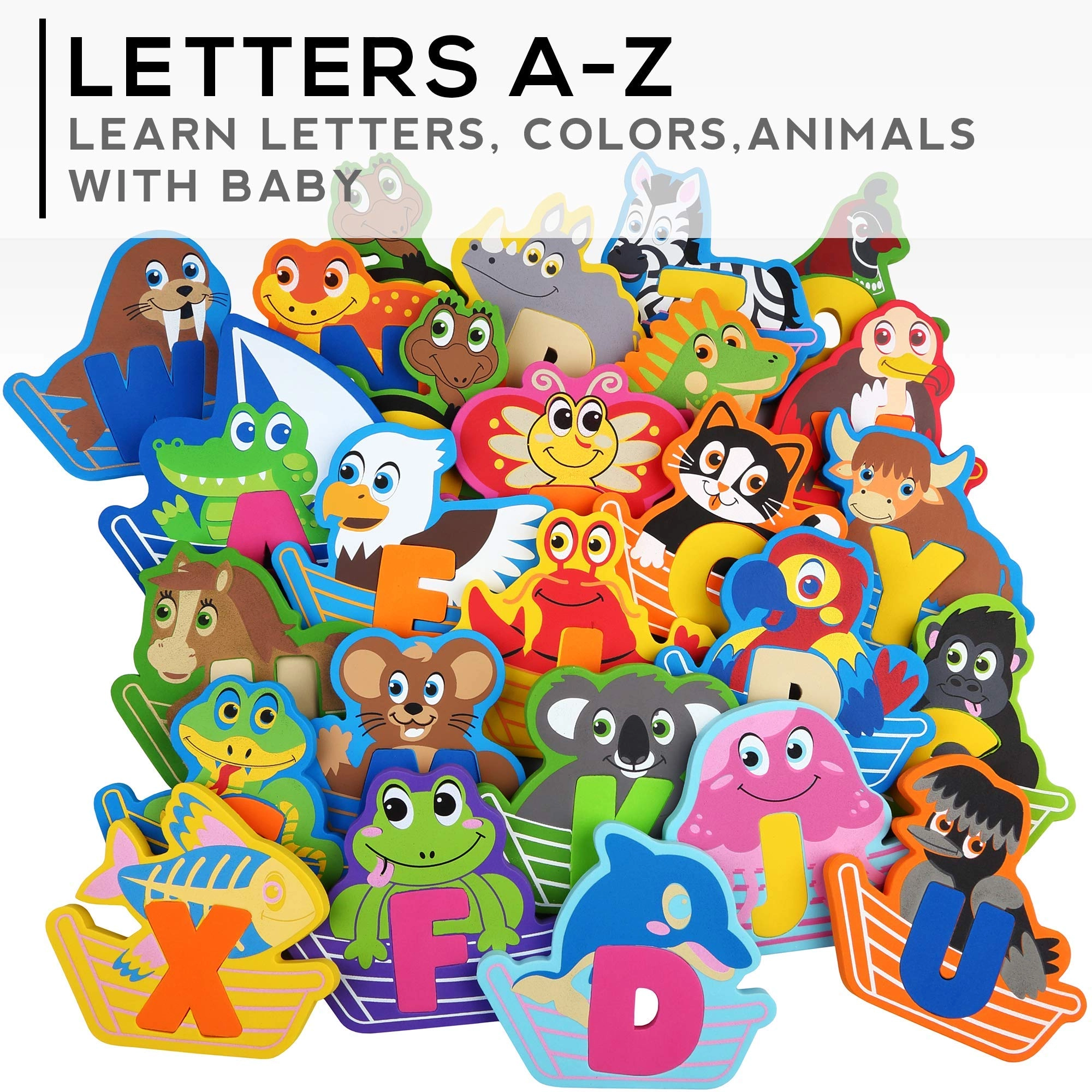 Bath Foam Alphabet Letters - Set of 52 Pcs Toy Organizer Non-Toxic