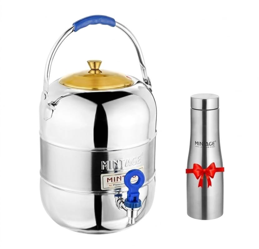 Mintage Water Container - 4.8L + Water Bottle - 1L