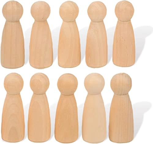 Wooden Peg Doll - 10 Pcs