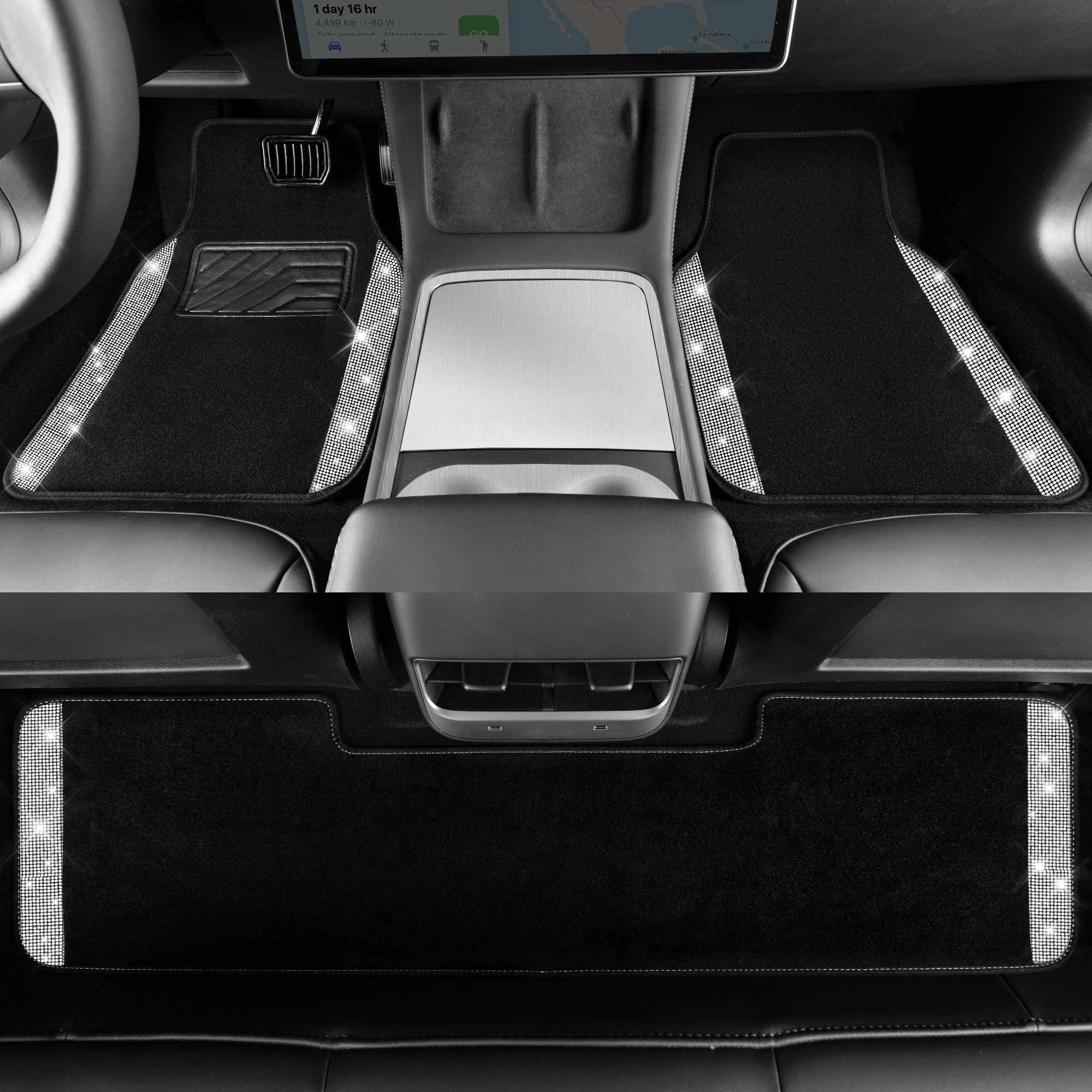 Bling Diamond Car Mats - 4.0 Count Universal Fit