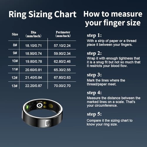 Ceramic Touch Smart Ring - Heart Rate Blood Oxygen 5ATM Waterproof