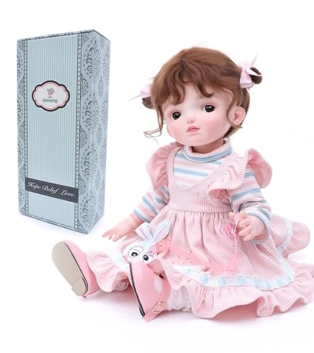 Reborn Style Ball Jointed Doll - 20 Inch Full Vinyl Brown Glass Eyes Ages 14+