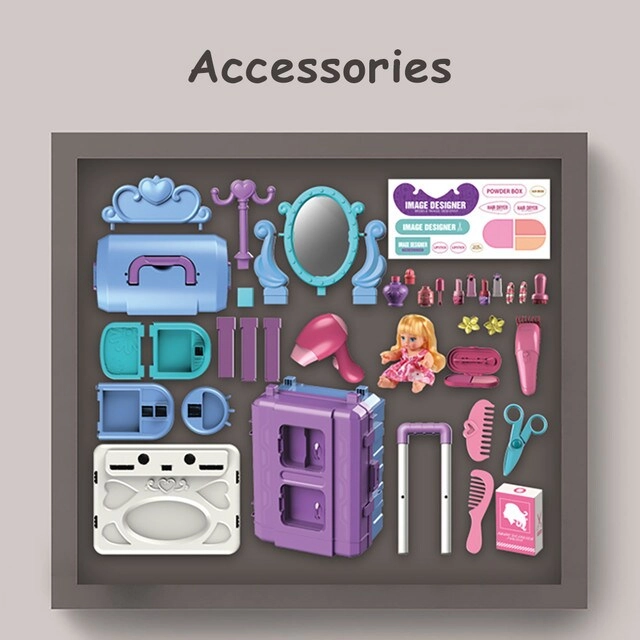 ROLE PLAY BEAUTICIAN/SALON/BEAUTY PARLOUR TOY SET LUGGAGE CASE - 39 Pcs (025158014617)