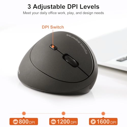 Ergonomic Vertical Optical Mouse - Wireless