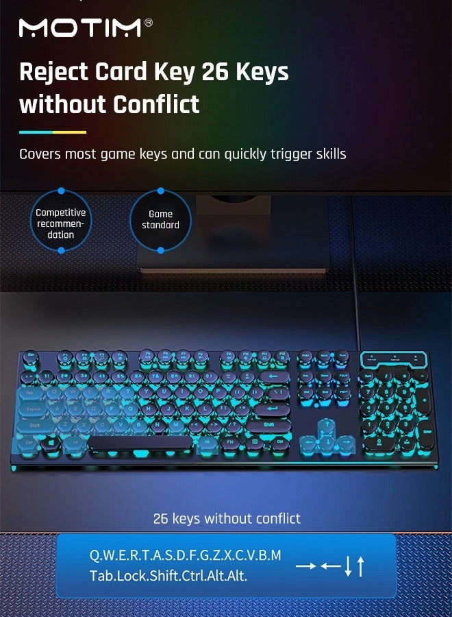 Mechanical Gaming Keyboard + Gaming Mouse - EN Wired