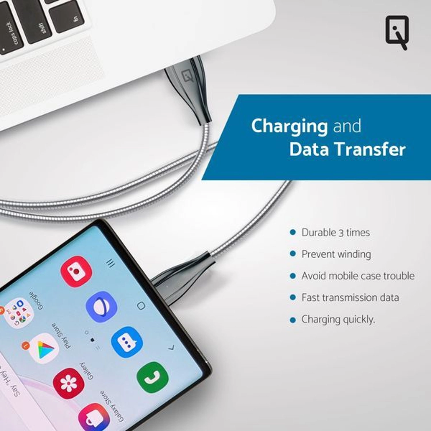 Spring Metal Cable USB-C 1m