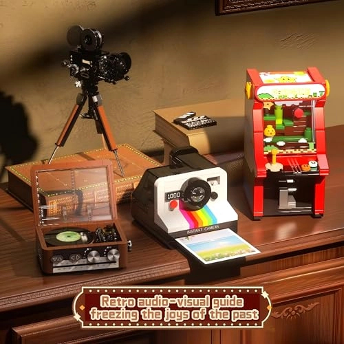Instant Print Camera - 235 pcs + Retro Turntable - 217 pcs + Vintage Film Projector - 204 pcs + Arcade Gaming Cabinet - 210 pcs