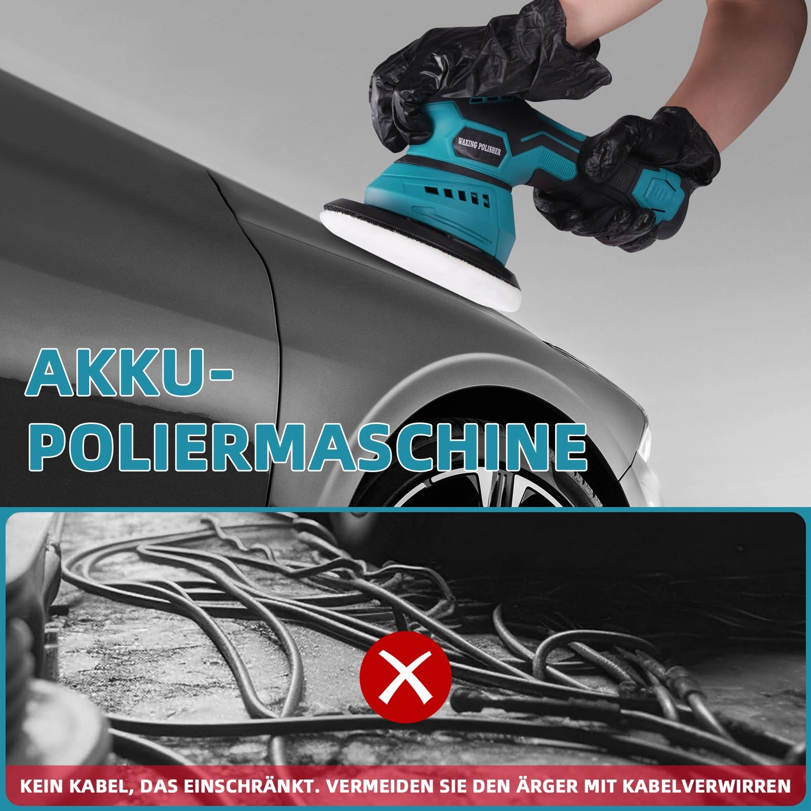 Cordless Car Polisher Kit - 150 millimetres