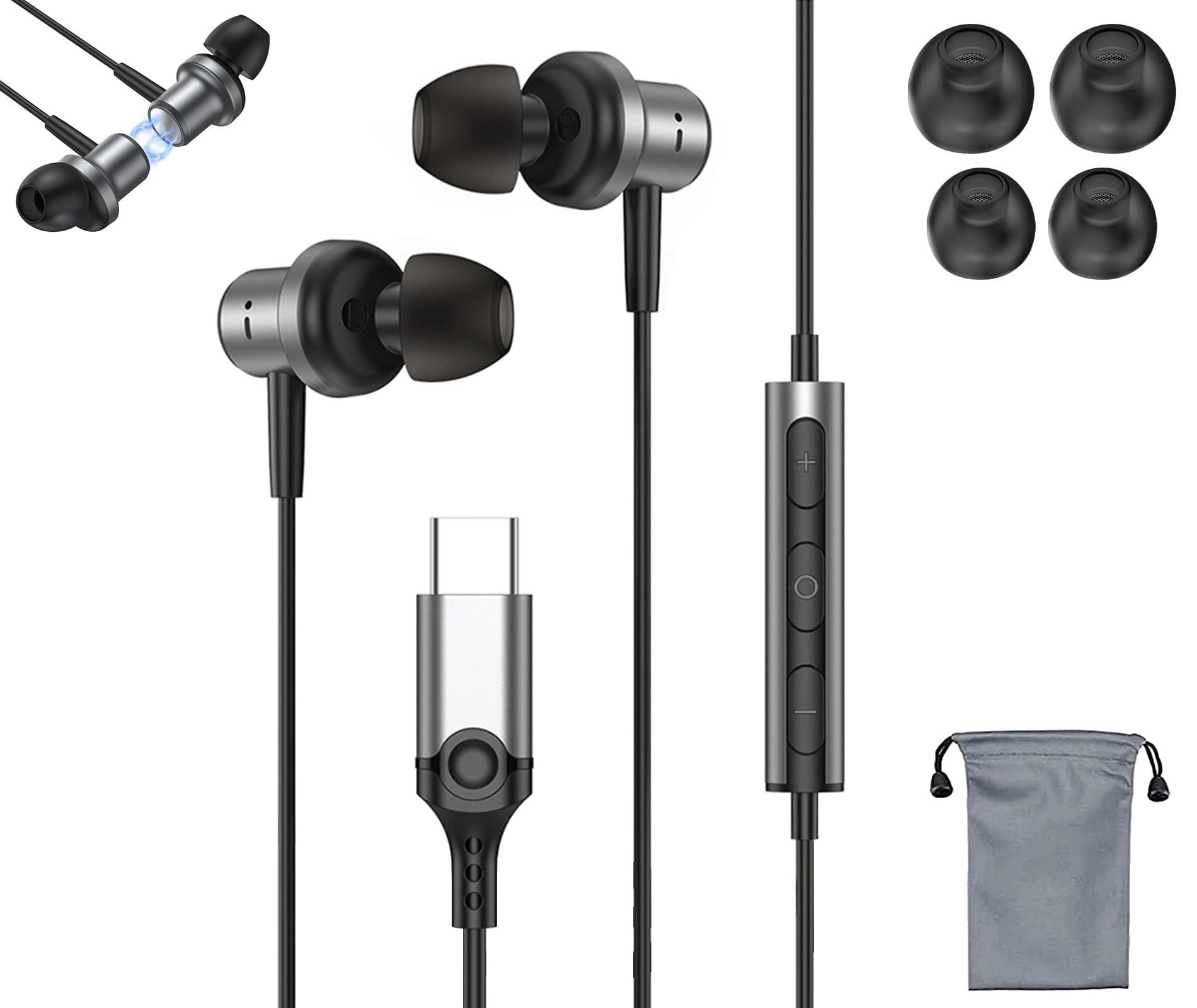 GAROGYI Type C Wired Earphone