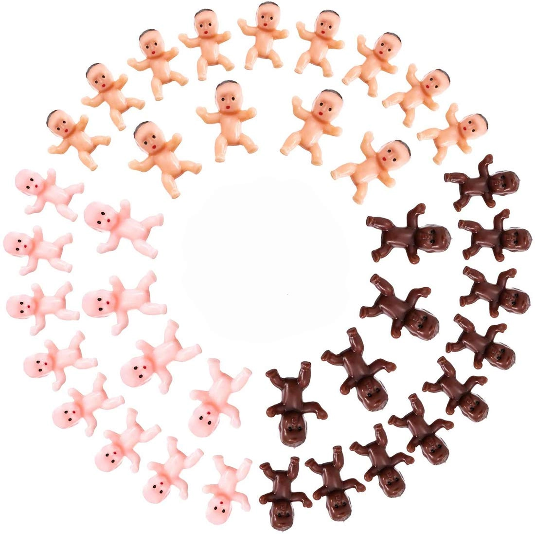 SYOSI Mini Plastic Babies Doll - 60 Pieces Baby Shower