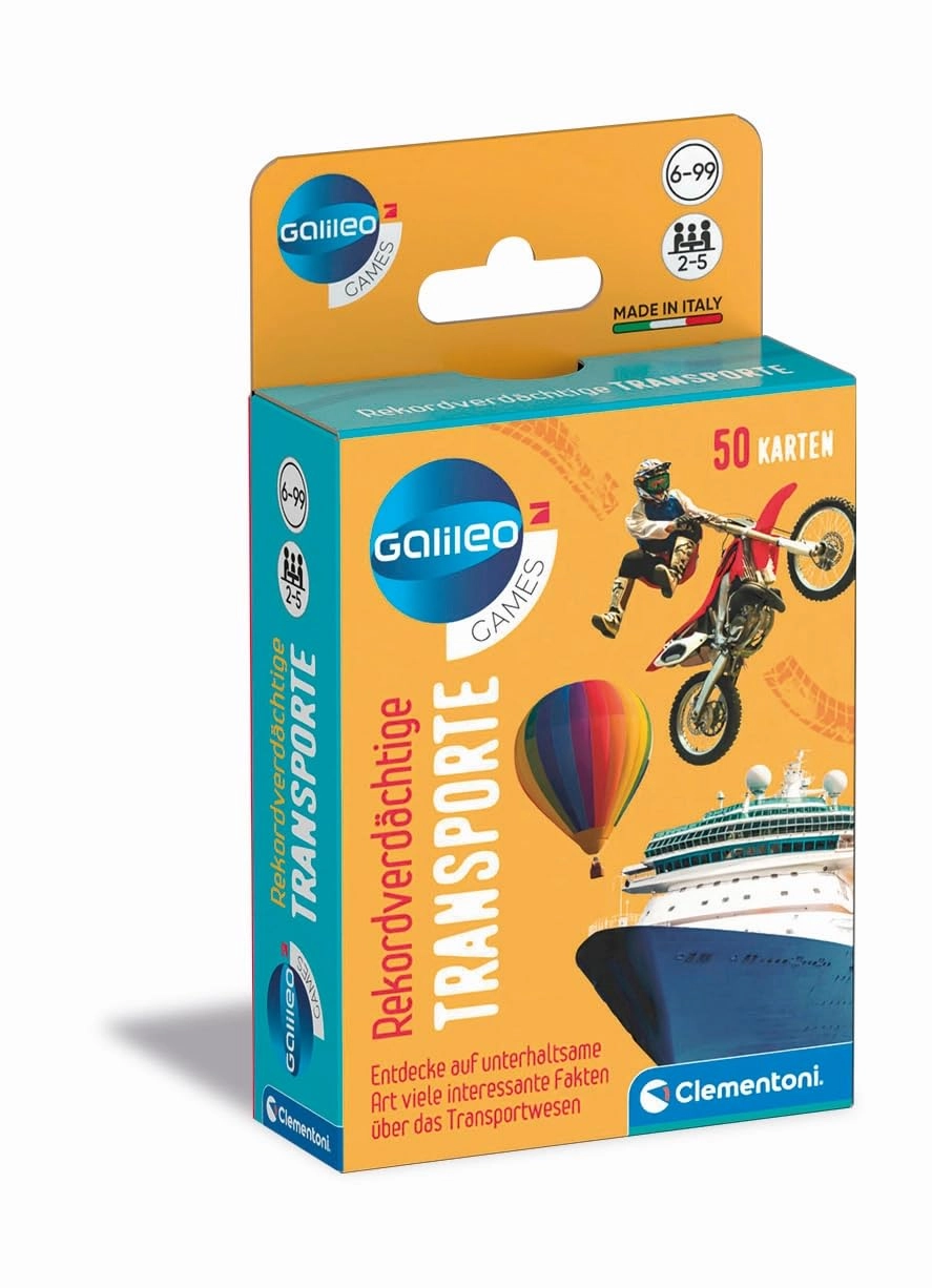 Clementoni Galileo Games Rekordächtige Transporte - Card Game (German)