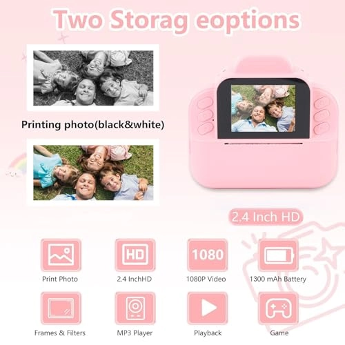 Instant Print Camera - 48MP Dual Lens