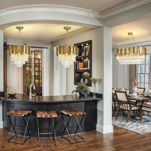 Modern Gold Crystal Chandelier - 40 cm E14