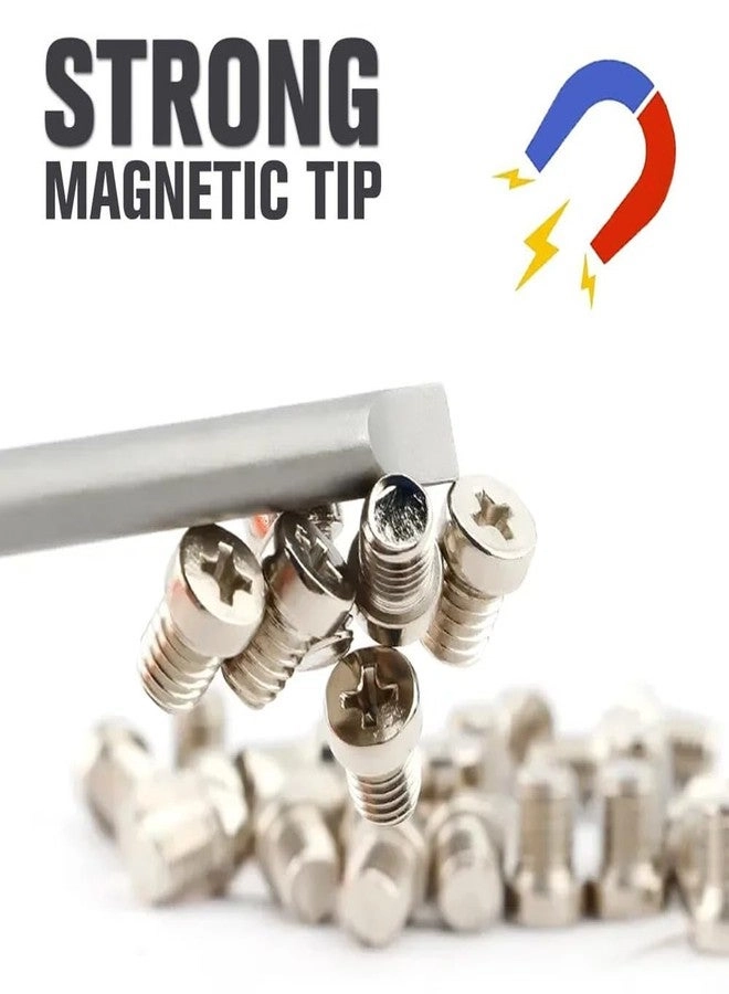 Magnetic Slotted Screwdriver Bit Set - 12 Pieces 1/4 Inch Hex Shank 2 Inch