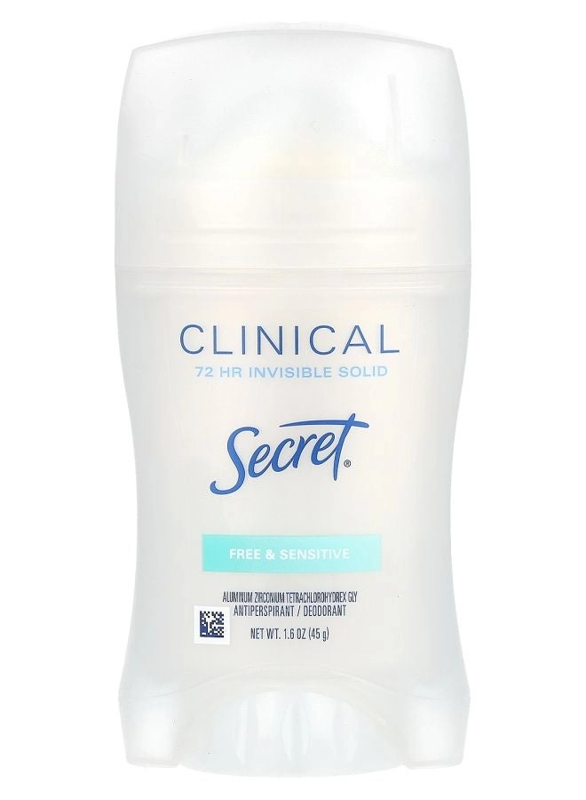 Clinical Strength Invisible Solid Antiperspirant And Deodorant - Free And Sensitive 45 g