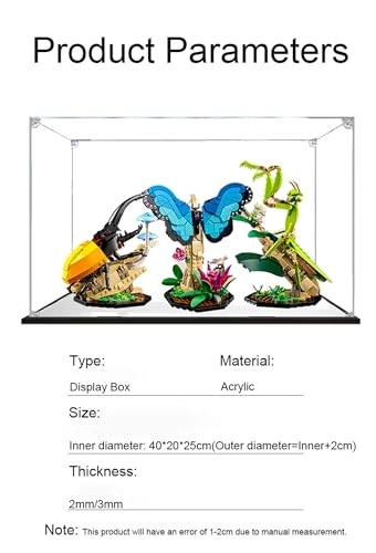 Acrylic Display Case - for 21342 40x20x25 cm 3MM With Mirror