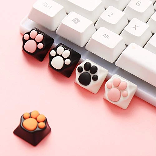 Cat Paw Keycaps - 2 Pack Pink + White