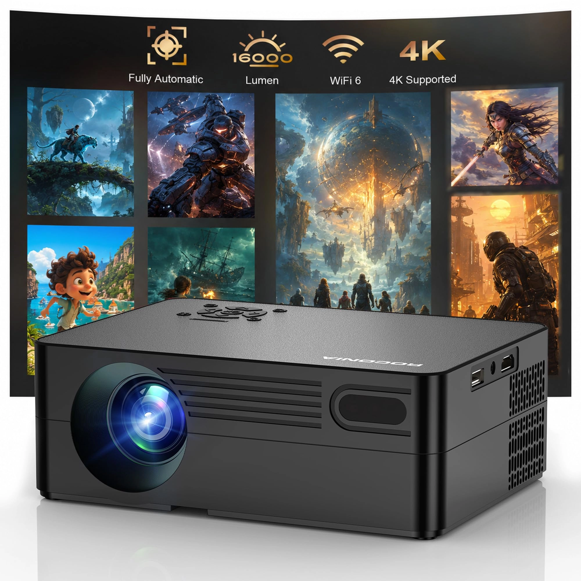 Roconia Smart Projector 1200ANSI 1920 x 1080