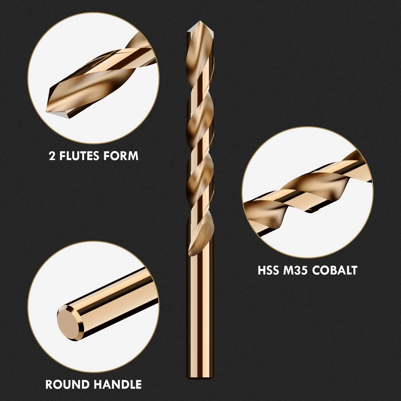 M35 Cobalt Drill Bit - 4pcs 9mm