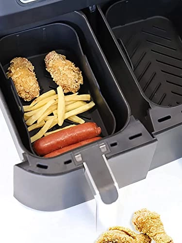 Air Fryer Silicone Pot + Air Fryer Rack + Skewer + Steamed Rack + Air Fryer Liner - Aluminum, Plastic, Stainless Steel 8Pcs