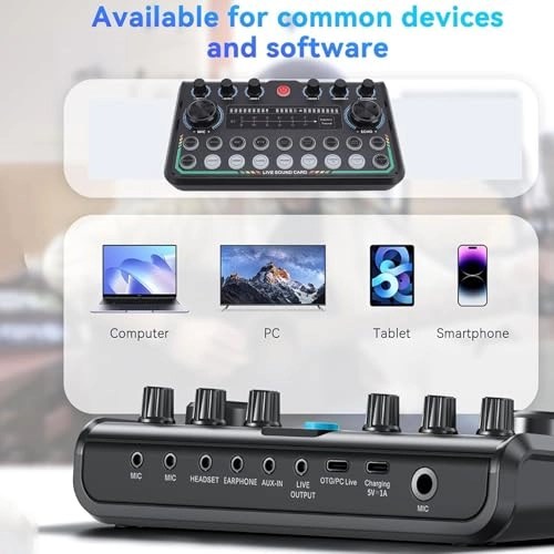 Podcast Microphone + Sound Card USB Microphone Bundle