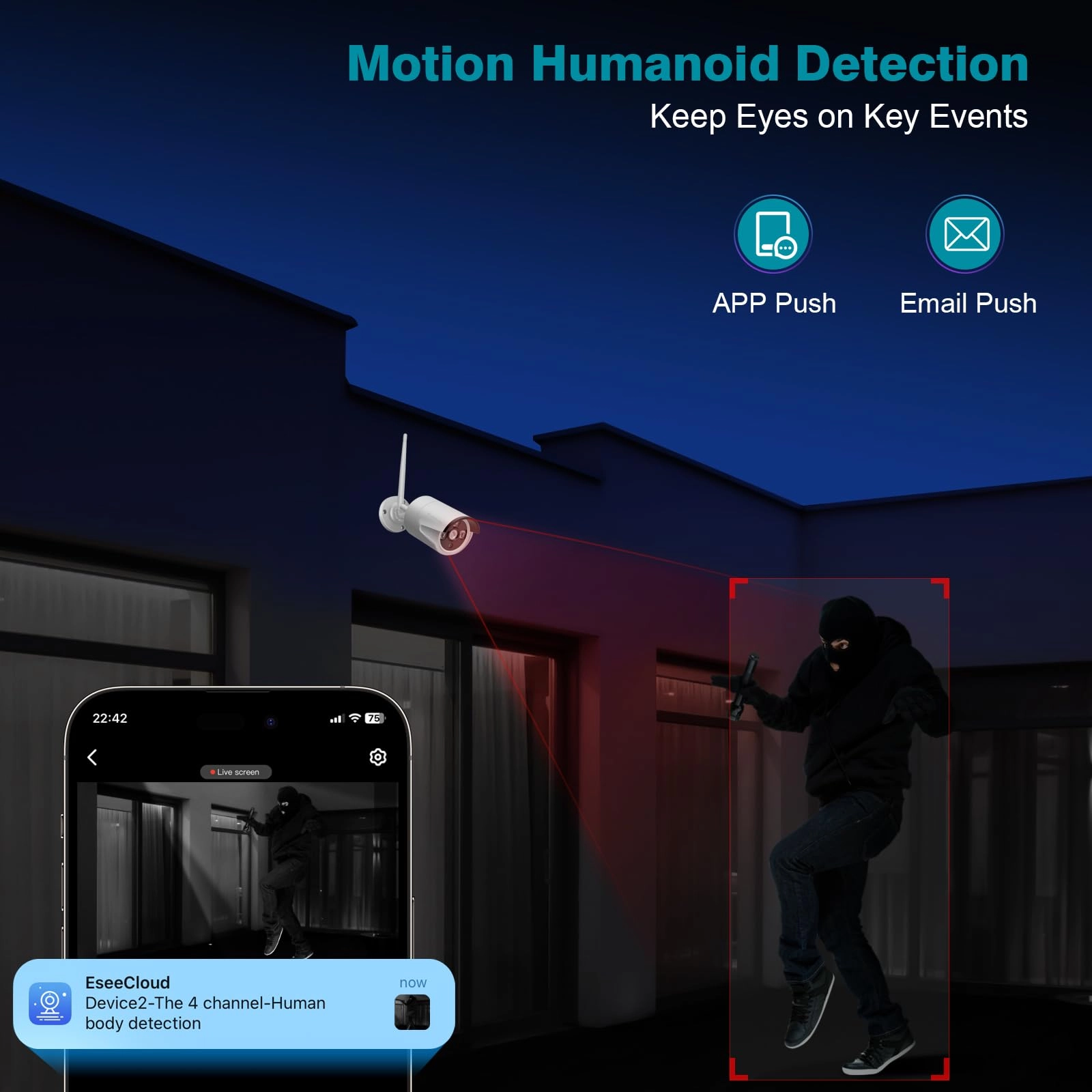 Expandable Wireless Security Camera System - 4pcs 10CH 5MP