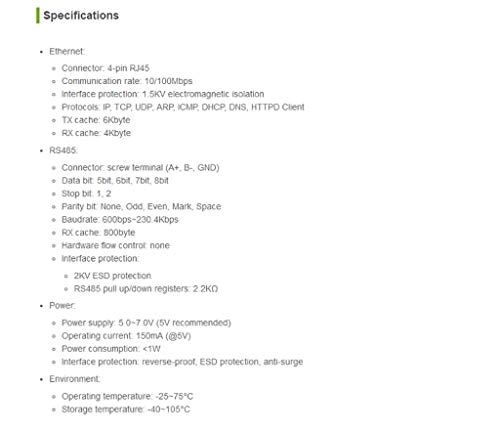 RS485 to Ethernet Converter