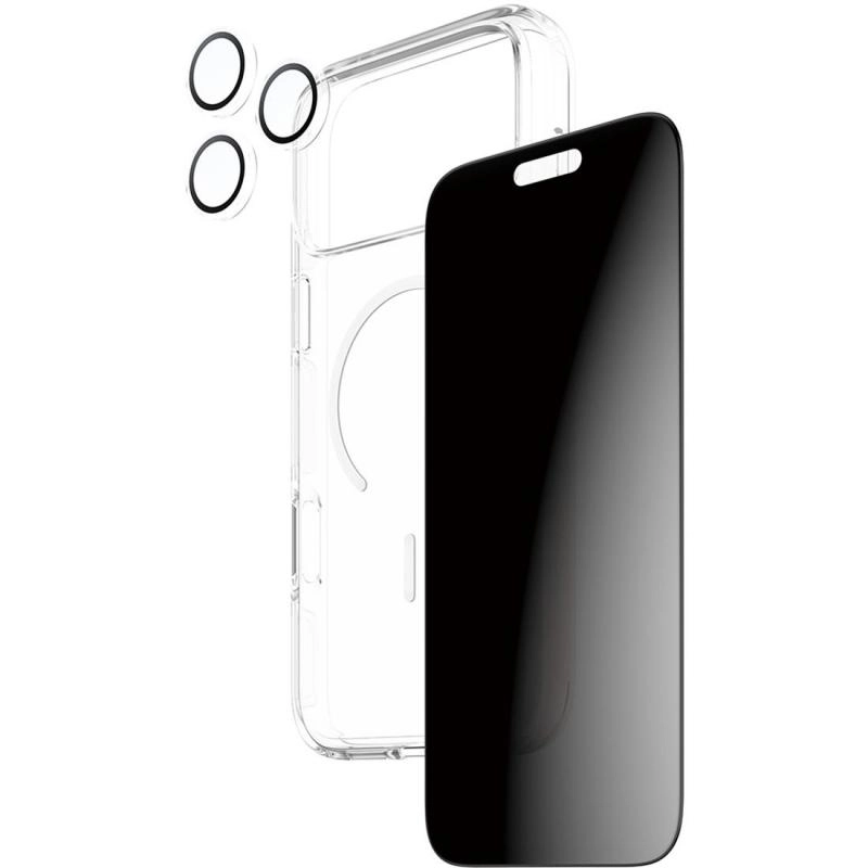 Hard MagSafe Case + Privacy Screen Protector + Hoops Camera Lens Protector for iPhone 17