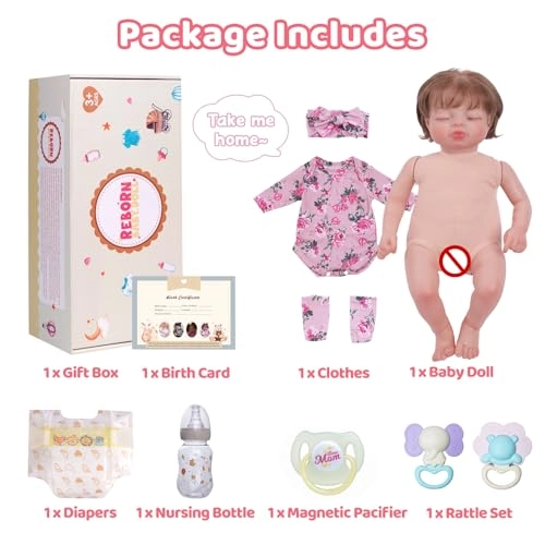 Tobey Reborn Baby Doll - 17-Inch Vinyl Ages 3+