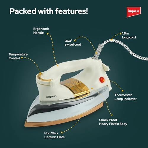 IB 211 - 1200W Ceramic Coated Sole Plate Non Stick