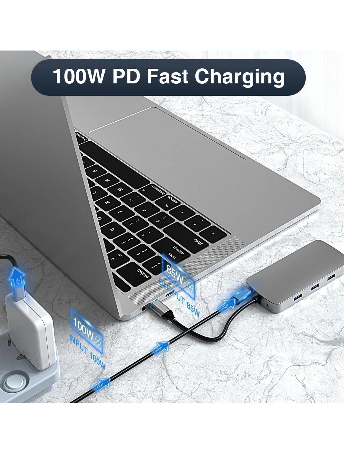 10-in-1 USB C Hub Docking Station - 4K HDMI VGA Ethernet